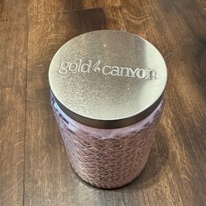 Gold Canyon Strawberry Black Pepper scented Blush Candle with Silver Lid